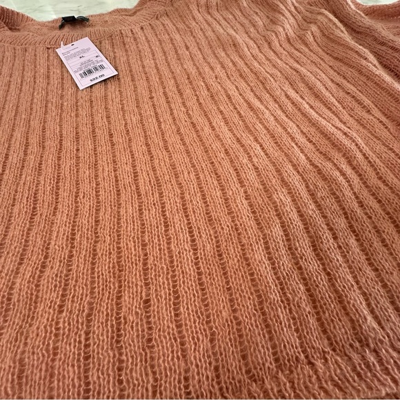 NEW Wild Fable Pink/Rose colored Ribbed Knit Boho Cropped Sweater XL - Picture 8 of 16